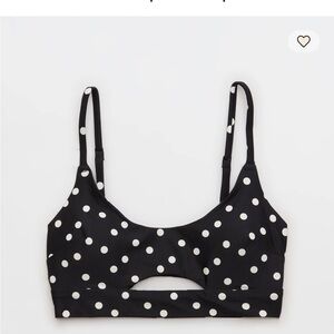 Aerie Polka Dot Women's bikini top with cut out front and back adjustable straps